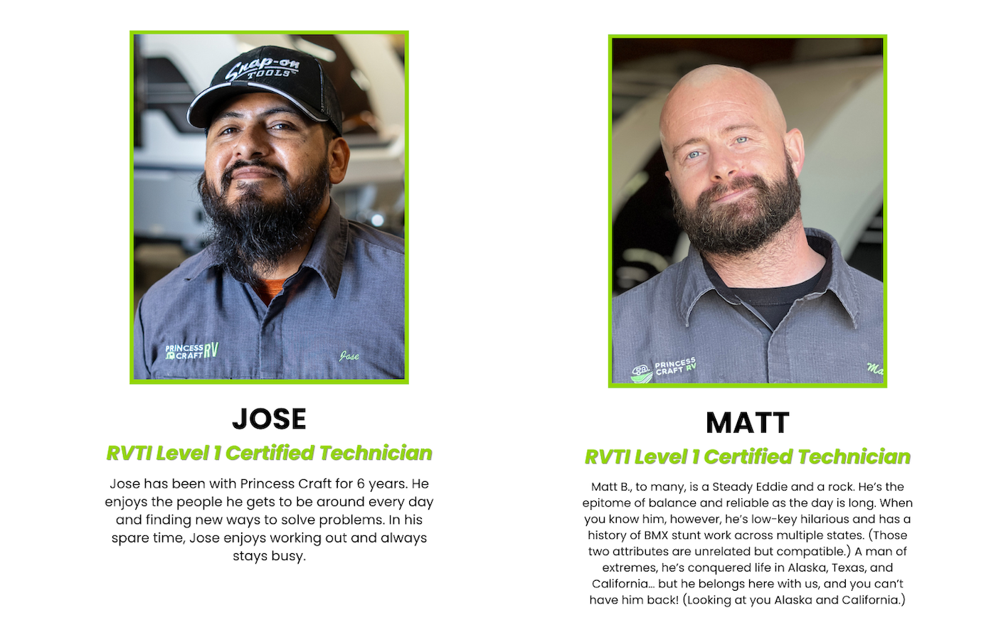 Certified RV Technicians Jose and Matt